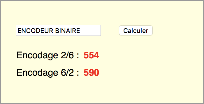 Encodage : 2/6 et 6/2